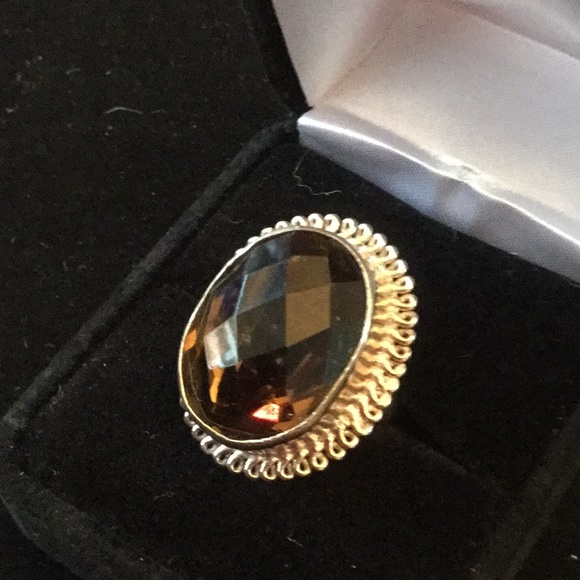 Large Genuine Smokey Quartz Ring - Picture 7 of 8